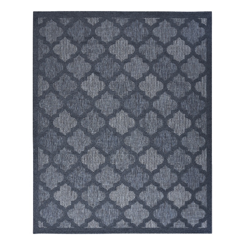 Pemberly Row Easy Care 8' x 10' Navy Blue Indoor/Outdoor Rug
