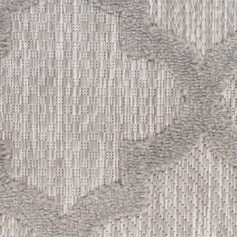 Pemberly Row Easy Care 9' x 12' Silver Gray Fabric Modern Area Rug