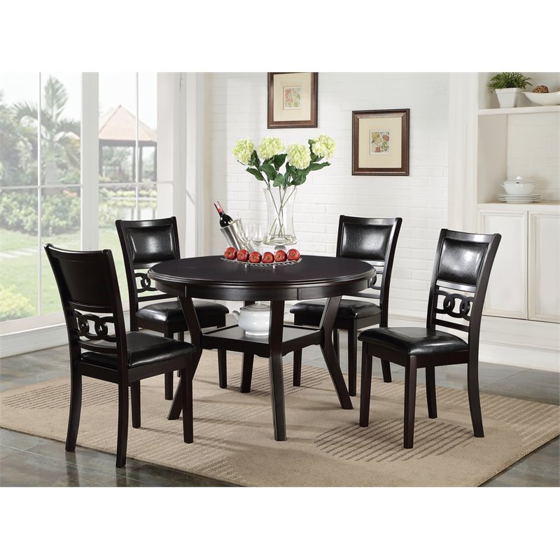 Pemberley Row Solid Wood Ebony Dining Set Round 47
