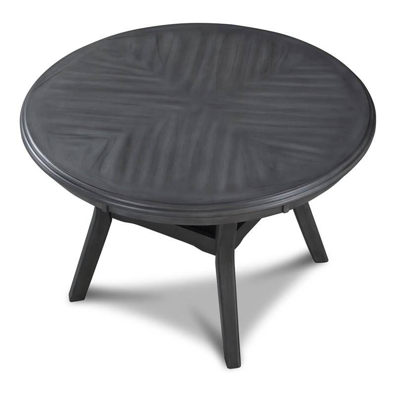 Pemberley Row Solid Wood Gray Dining Set Round Reversible 47