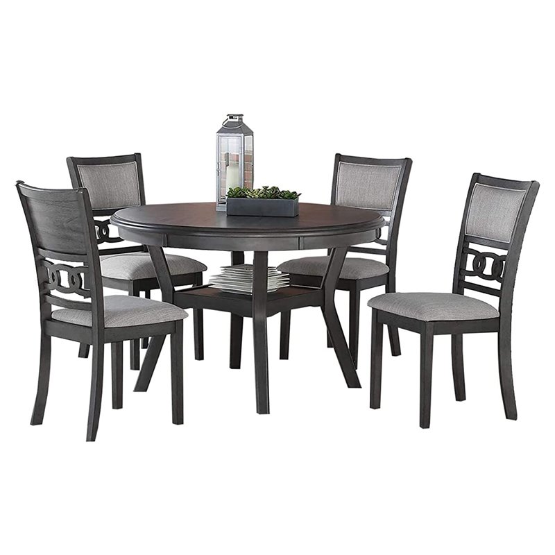 Pemberley Row Solid Wood Gray Dining Set Round Reversible 47