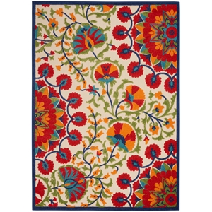 Pemberly Row 7'10&quot x 10'6&quot Red/Multi Outdoor Indoor/Outdoor Rug