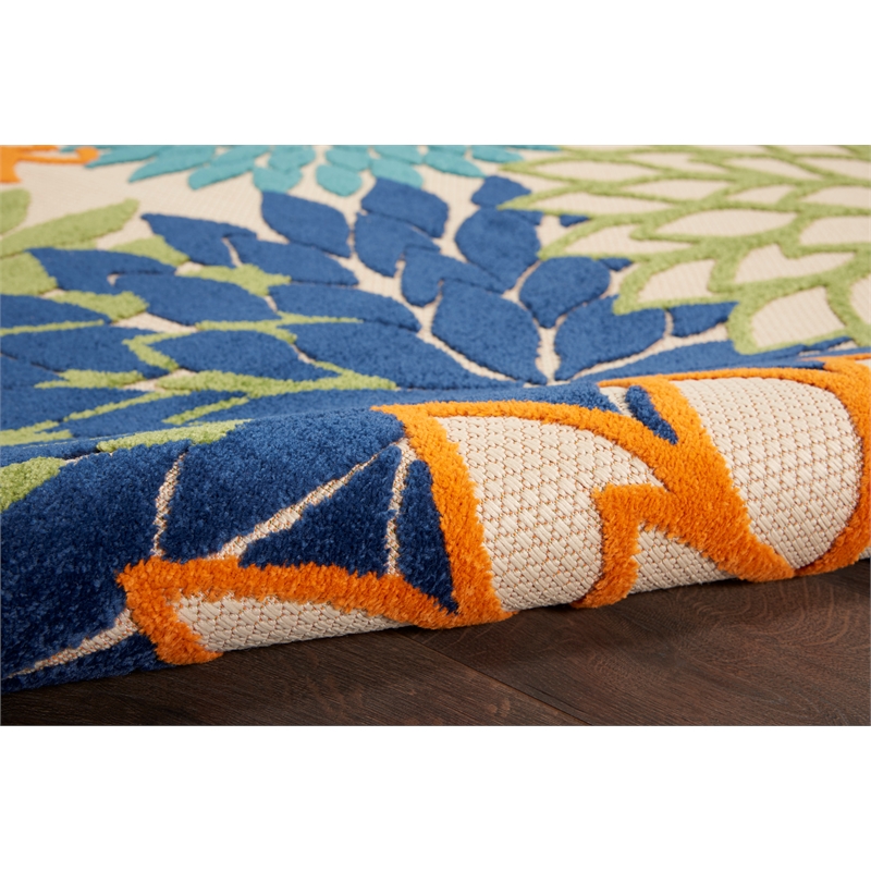 Pemberly Row 9' x 12' Fabric Indoor/Outdoor Rug in Multi-Color