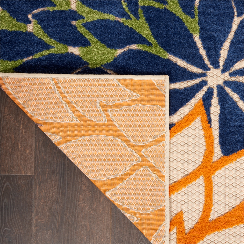Pemberly Row 9' x 12' Fabric Indoor/Outdoor Rug in Multi-Color