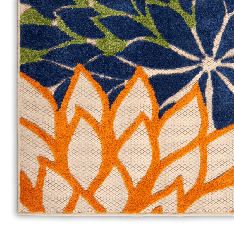 Pemberly Row 9' x 12' Fabric Indoor/Outdoor Rug in Multi-Color