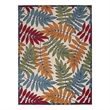 Pemberly Row Contemporary 9' x 12' Multicolor Fabric Tropical Area Rug