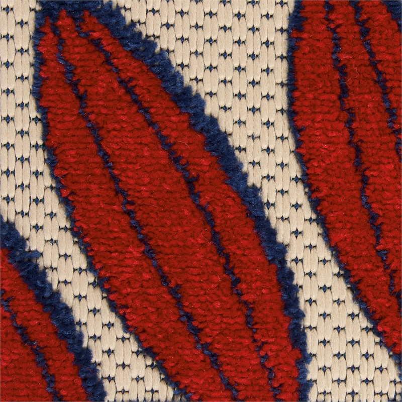 Pemberly Row Contemporary 7' x 10' Multicolor Fabric Tropical Area Rug