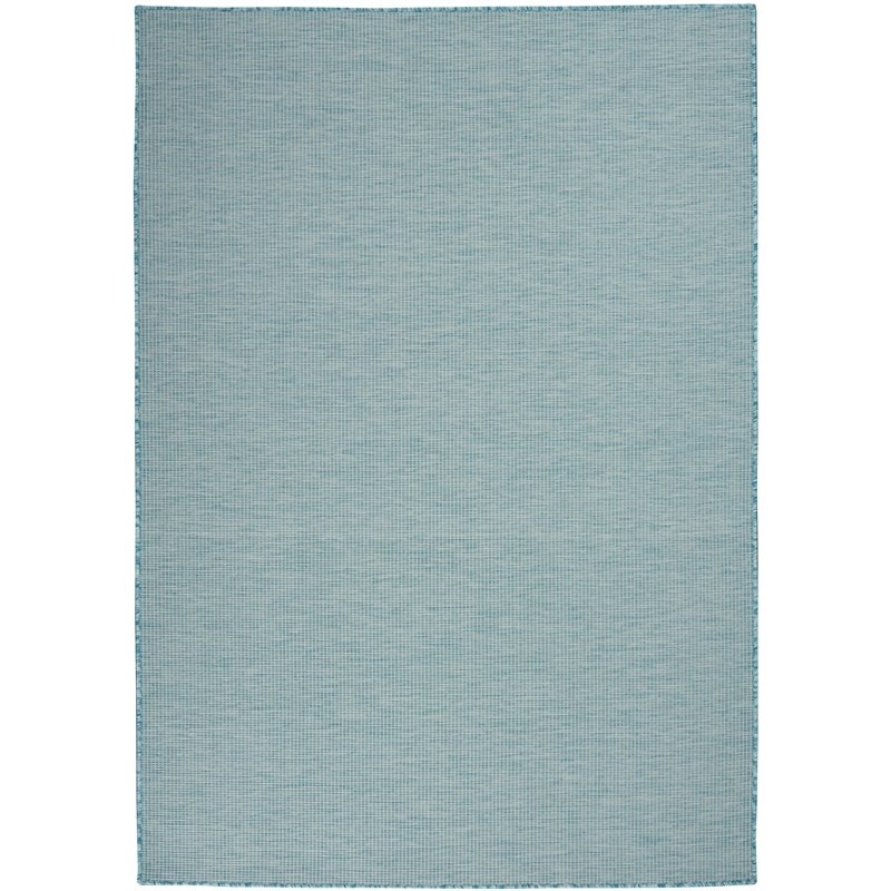 Pemberly Row Contemporary 5' x 7' Aqua Fabric Modern Area Rug