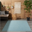 Pemberly Row Contemporary 5' x 7' Aqua Fabric Modern Area Rug