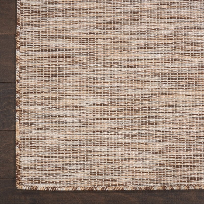 Pemberly Row Contemporary 5' x 7' Beige Fabric Indoor/Outdoor Modern Rug