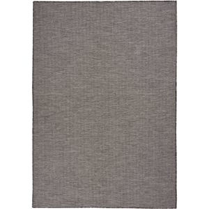 Pemberly Row Contemporary 5' x 7' Charcoal Fabric Modern Area Rug