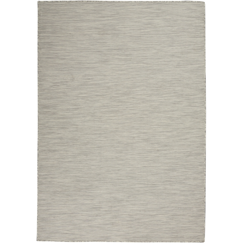 Pemberly Row Contemporary 5' x 7' Light Gray Fabric Modern Area Rug