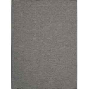 Pemberly Row Contemporary 9' x 12' Charcoal Fabric Modern Area Rug