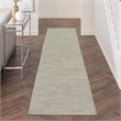 Pemberly Row Contemporary 12' Runner Light Gray Fabric Modern Area Rug