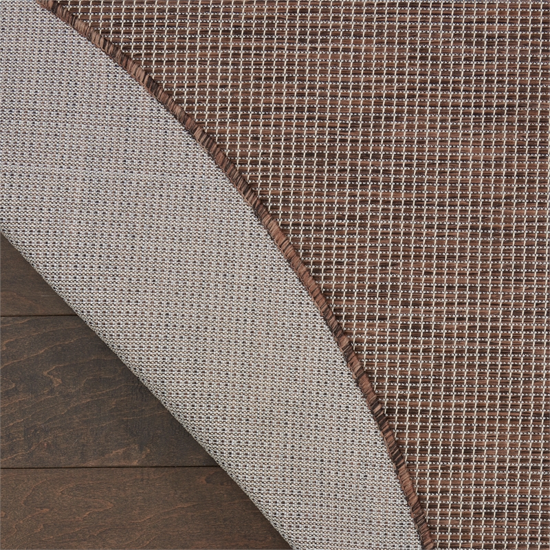 Pemberly Row Contemporary 8' Round Natural Fabric Modern Area Rug