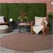 Pemberly Row Contemporary 8' Round Natural Fabric Modern Area Rug