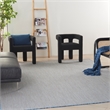 Pemberly Row Contemporary 10' x 14' Ivory Blue Fabric Modern Area Rug