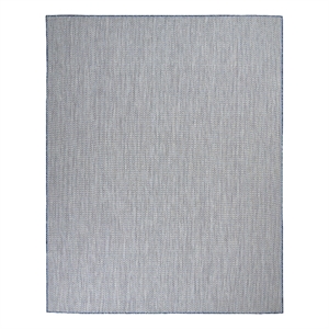 Pemberly Row Contemporary 10' x 14' Ivory Blue Fabric Modern Area Rug