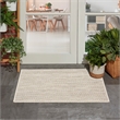 Pemberly Row Contemporary 2' x 3' Ivory Silver Fabric Modern Area Rug