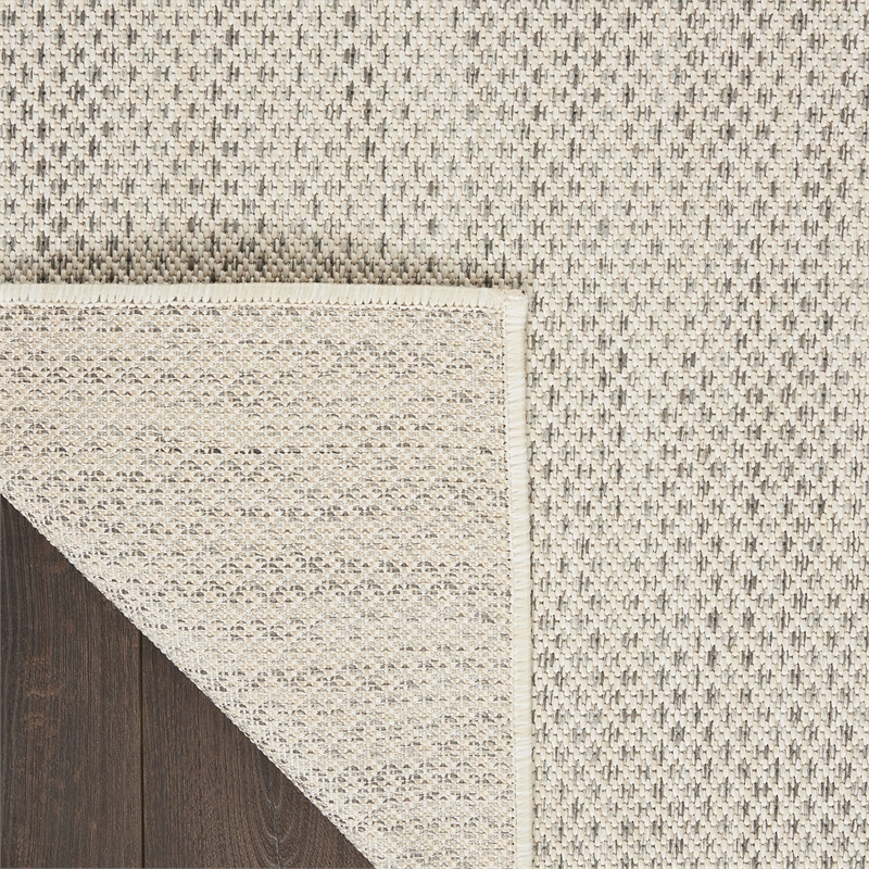 Pemberly Row Contemporary 2' x 3' Ivory Silver Fabric Modern Area Rug