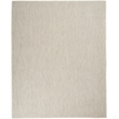 Pemberly Row Contemporary 9' x 12' Ivory Silver Fabric Modern Area Rug