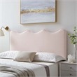 Pemberly Row Performance Velvet Full/Queen Headboard in Pink