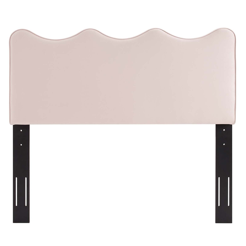 Pemberly Row Performance Velvet Full/Queen Headboard in Pink
