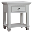 Pemberly Row Traditional Wood Nightstand in Pure White Finish