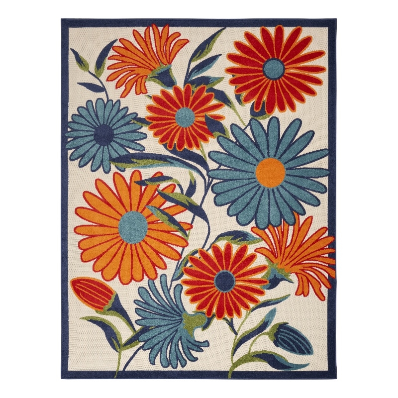 Pemberly Row 6' x 9' Multicolor Fabric Contemporary Area Rug