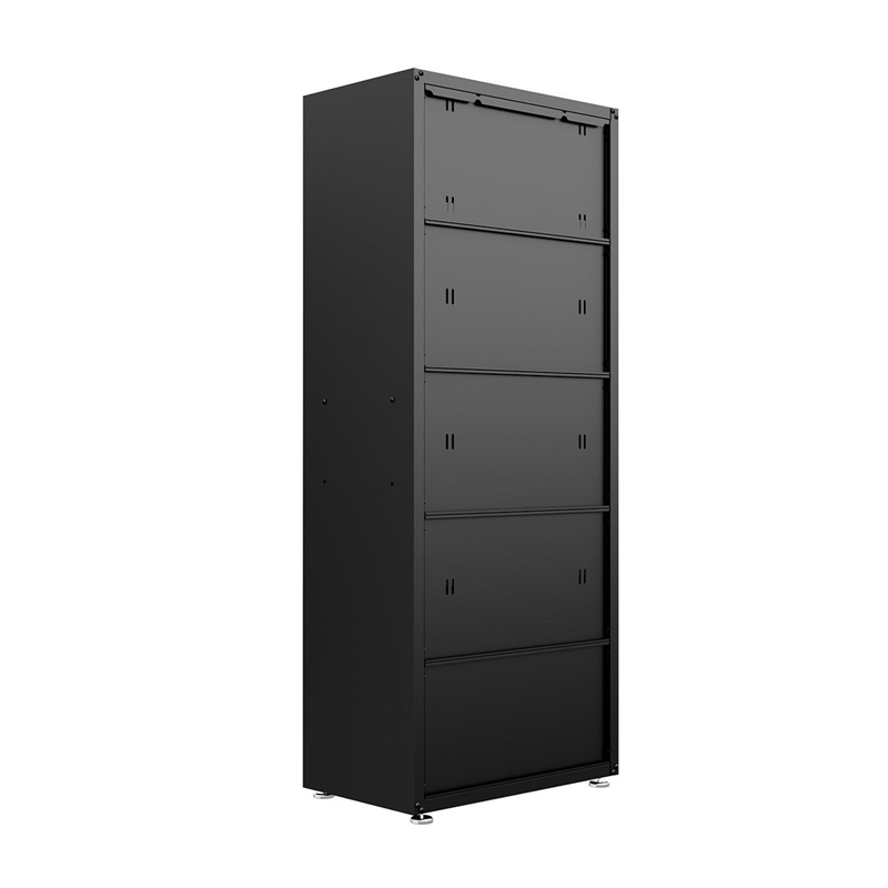Pemberly Row Contemporary Tall Metal Garage Cabinet in Charcoal