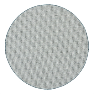 Pemberly Row Contemporary 4' Round Ivory Aqua Fabric Modern Area Rug