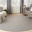 Pemberly Row Contemporary 6' Round Ivory Charcoal Fabric Modern Area Rug
