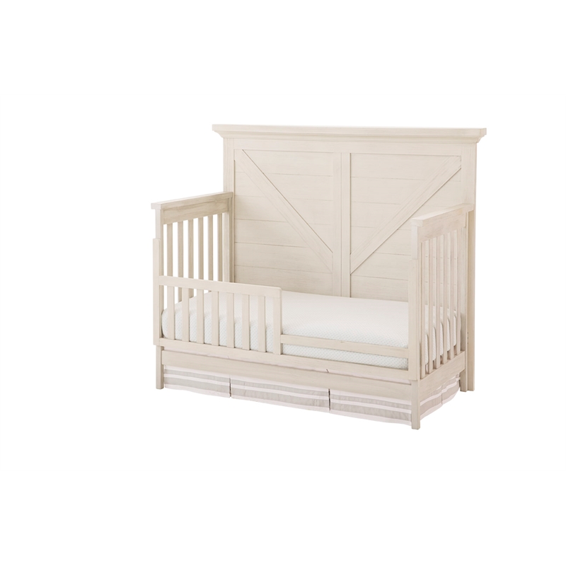 Pemberly Row Traditional Toddler Guard Rail - Brushed White Finish