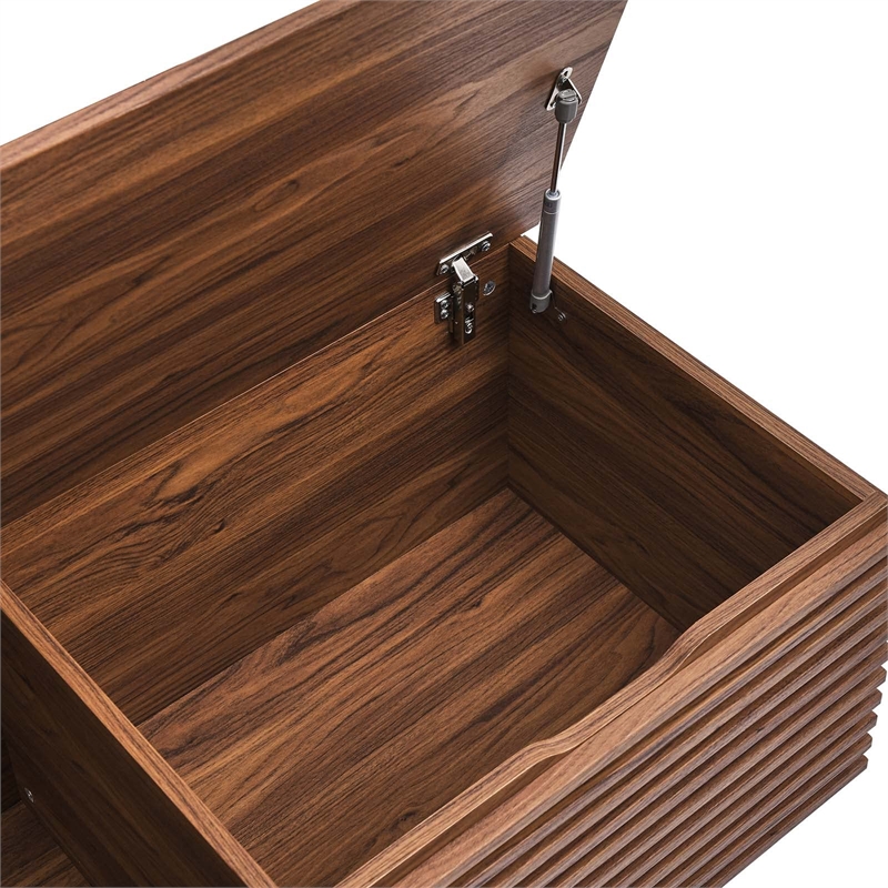 Pemberly Row Particleboard and Laminate Storage Bench in Walnut