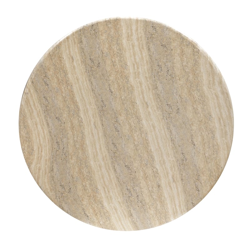 Pemberley Row Concrete Tan Coffee Table Round Modern
