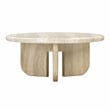 Pemberley Row Concrete Tan Coffee Table Round Modern