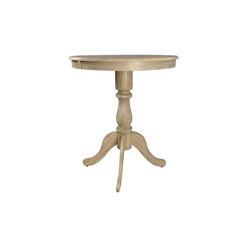 Pemberley Row MDF Natural Driftwood Bar Table Round Easy to Clean Durable Finish 30