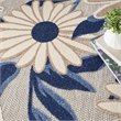 Pemberly Row 5' Round Blue Gray Fabric Contemporary Area Rug