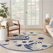 Pemberly Row 5' Round Blue Gray Fabric Contemporary Area Rug