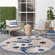 Pemberly Row 5' Round Blue Gray Fabric Contemporary Area Rug