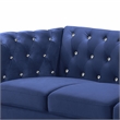 Pemberly Row 2-Piece Crystal Velvet Loveseat & Sofa Set in Royal Blue