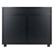 Pemberley Row Engineered Wood Black Mobile Storage Cabinet Contemporary 26.3