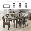 Pemberly Row Contemporary Gray Dining Table and Chairs - Set of 7