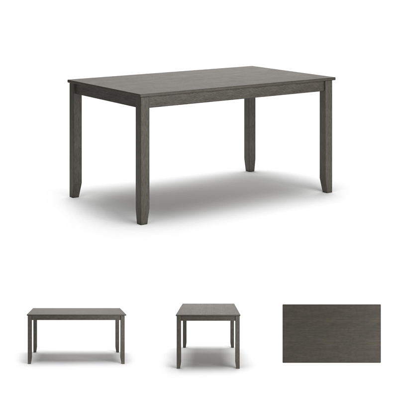 Pemberly Row Contemporary Gray Dining Table and Chairs - Set of 7
