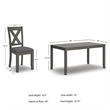 Pemberly Row Contemporary Gray Dining Table and Chairs - Set of 7