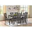 Pemberly Row Contemporary Gray Dining Table and Chairs - Set of 7