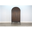 Pemberly Row Contemporary Glass Display Solid Wood Cabinet in Black