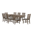Pemberly Row Contemporary 9-Piece Wood Dining Set in Walnut Finish