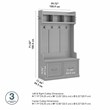 Pemberly Row 40W Hall Tree & Shoe Bench with Doors in Gray - Engineered Wood