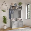 Pemberly Row 40W Hall Tree & Shoe Bench with Doors in Gray - Engineered Wood